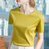 Verano 2022 nuevo 80s algodón largo mercerizado camiseta mujer suelto simple casual cuello redondo cuello V algodón manga corta Specification image